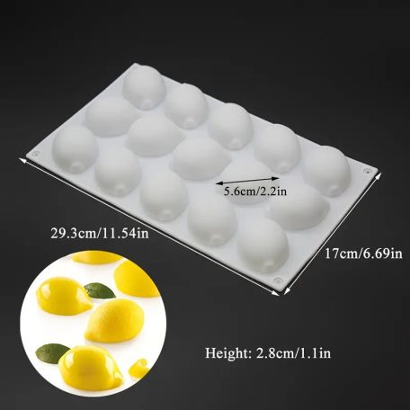 Szilikon mousse forma citrom 15 részes