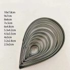 Fém süteménykiszúró vízcsepp 10 db-os