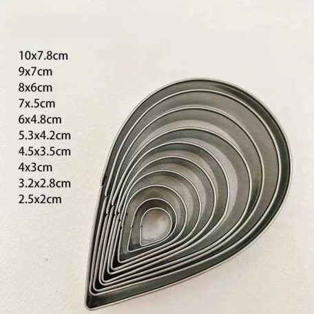 Fém süteménykiszúró vízcsepp 10 db-os