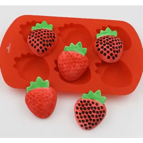 Szilikon forma eper 6részes