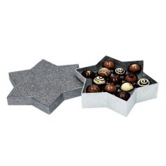 Bonbon doboz ezüst csillogó 13 db-os