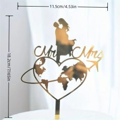 Mr & Mrs tortabeszúró arany akril