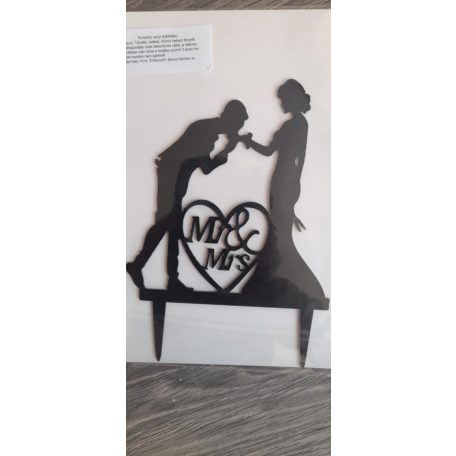 Mr & Mrs tortabeszúró fekete akril 3.