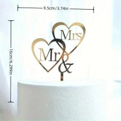 Mr & Mrs tortabeszúró arany akril 3.