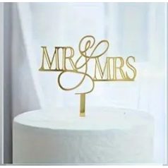 Mr & Mrs tortabeszúró arany akril 5.