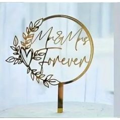 Mr & Mrs tortabeszúró arany akril 7.