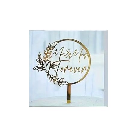 Mr & Mrs tortabeszúró arany akril 7.