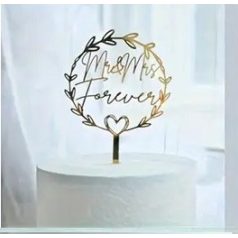 Mr & Mrs tortabeszúró arany akril 8.