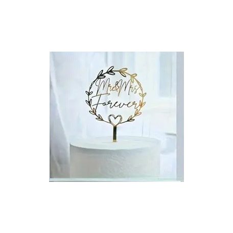 Mr & Mrs tortabeszúró arany akril 8.