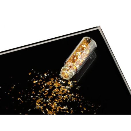 Mini Flacon Csillámpor durva ezüst-arany (valódi ehető ezüst)