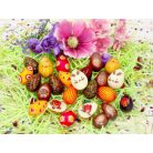 Fehércsokoládé fél tojás különböző mintával 4 db/cs