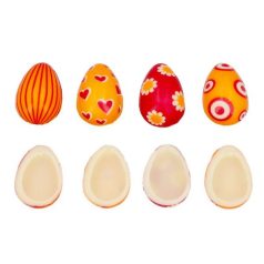   Fehércsokoládé fél tojás különböző mintával 4 db/cs