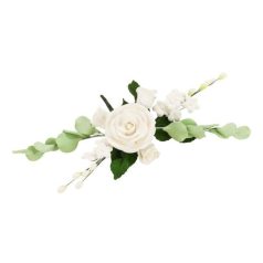 Fehér rózsa csokor  (teljes hossz 25 cm)