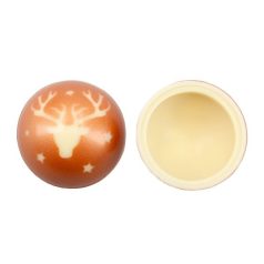   Szarvas mintájú félgömb fehércsokoládé arany színű bevonattal