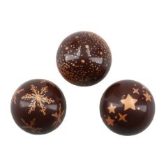 Karácsonyi csillag mintájú félgömb étcsokoládé