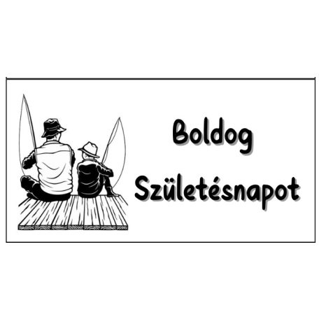 Tortaostya tábla Boldog Születésnapot- horgász 3.