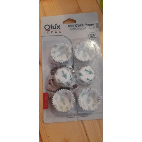 Zöld virágos mini muffin papír 80 db