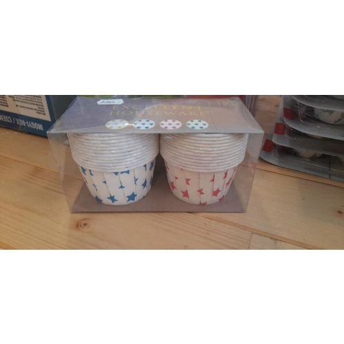 Muffin papír 24 db kék-rózsaszín csillagos
