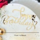 Tortadekoráció akril fehérarany