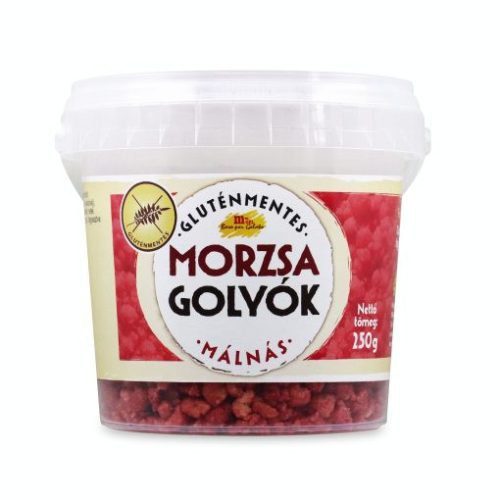 Gluténmentes morzsagolyó málnás