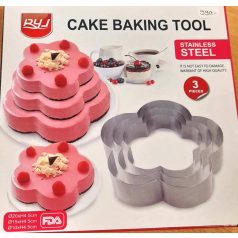 3 részes fém forma virág alakú