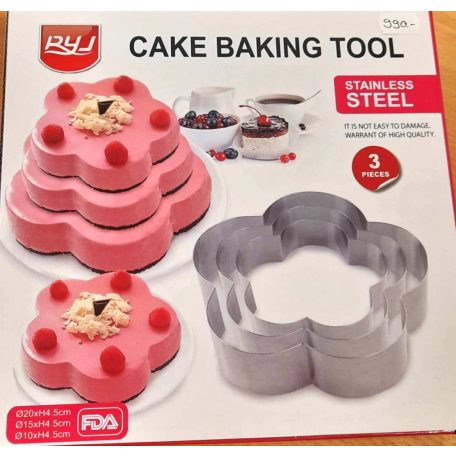 3 részes fém forma virág alakú