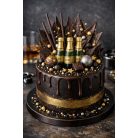 Csokoládé dekoráció pezsgős üveg (fél)