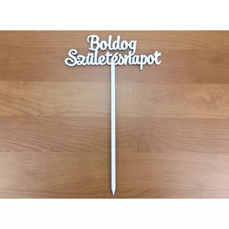 Boldog születésnapot tortabeszúró fehér fa