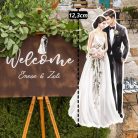 Házaspár tortadísz fekete