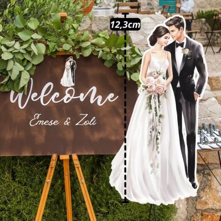 Házaspár tortadísz fekete