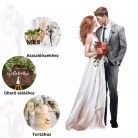 Házaspár tortadísz barna