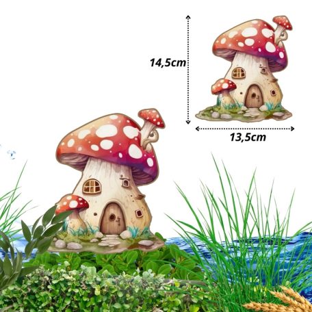 Tortadekoráció gombaház piros