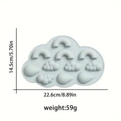 Szilikon forma felhő, szivárvány, esőcsepp