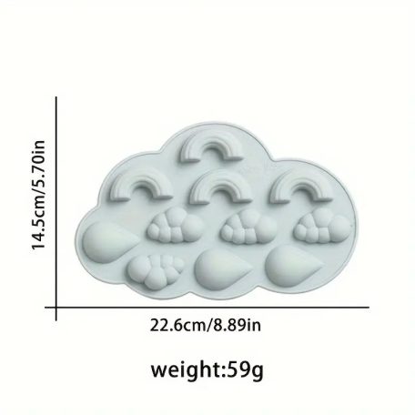 Szilikon forma felhő, szivárvány, esőcsepp