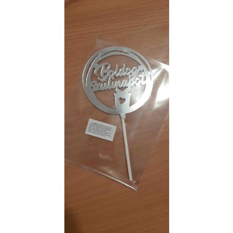 Boldog születésnapot beszúró  ezüst ajándék