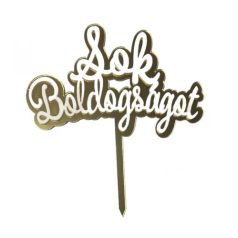 Sok Boldogságot beszúró arany-fehér