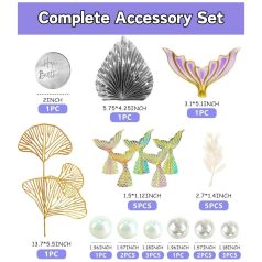 Sellő uszony tortadísz beszúró szett, 26 db-os