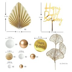 Arany tortadísz beszúró szett, 29 db-os