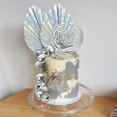 Ezüst tortadísz beszúró szett, 26 db-os