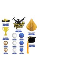 Ballagás téma tortadísz beszúró szett, 20 db-os