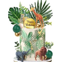 Dzsungel témás tortadísz beszúró szett, 27 db-os