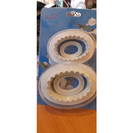 Sütemény kiszúró ovális és hullámos 4 részes