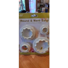 Sütemény kiszúró kör és hullámos 4 részes