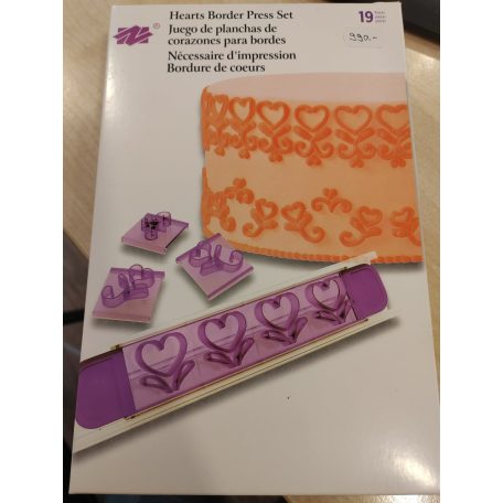 Fondant sormintázó 4 féle mintával szivecskés