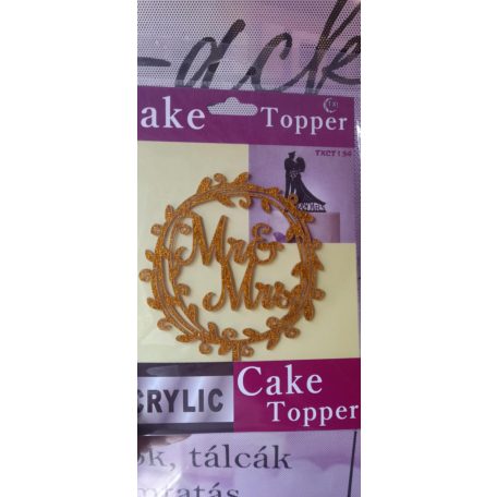 Mr & Mrs beszúró akril arany