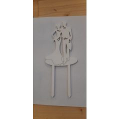 Menyasszony és vőlegény beszúró fa fehér