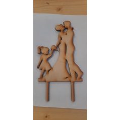 Menyasszony, vőlegény, kislány beszúró fa natúr