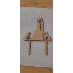 Menyasszony, vőlegény kutyák beszúró fa natúr