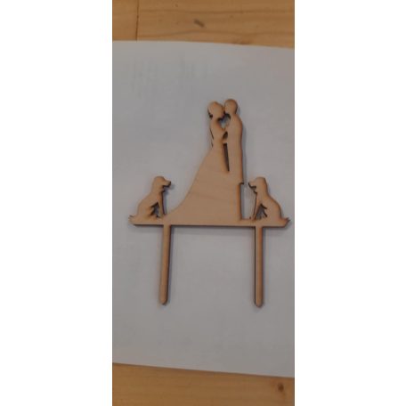 Menyasszony, vőlegény kutyák beszúró fa natúr