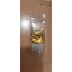 Arany színű számgyertya 5